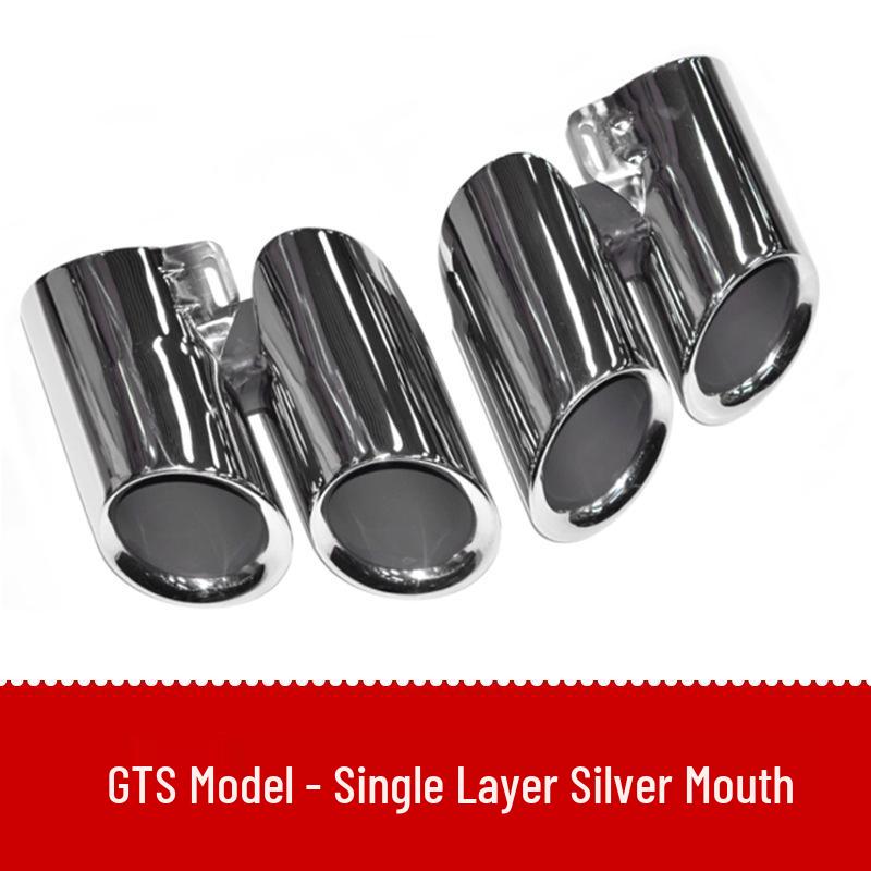 Compatible with Porsche Panamera 971 GTS Four-Outlet Tailpipe, Three-Layer Black Exhaust