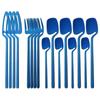 16Pcs Black Cutlery Set Knives Forks Tea Spoons Tableware Set Stainless Steel Matte Dinnerware Set Party Kitchen Silverware Flatware Set