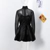Sexy See-through Dress Women Turtleneck Full Sleeves Slim A-line Mini Dresses Autumn Fashion High Streetwear