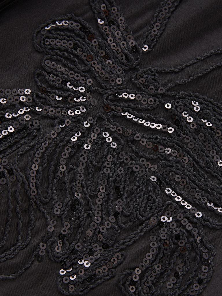 French Embroidered Long Sleeve Shirt with Turn-Down Collar for Early Autumn Women's Fashion.