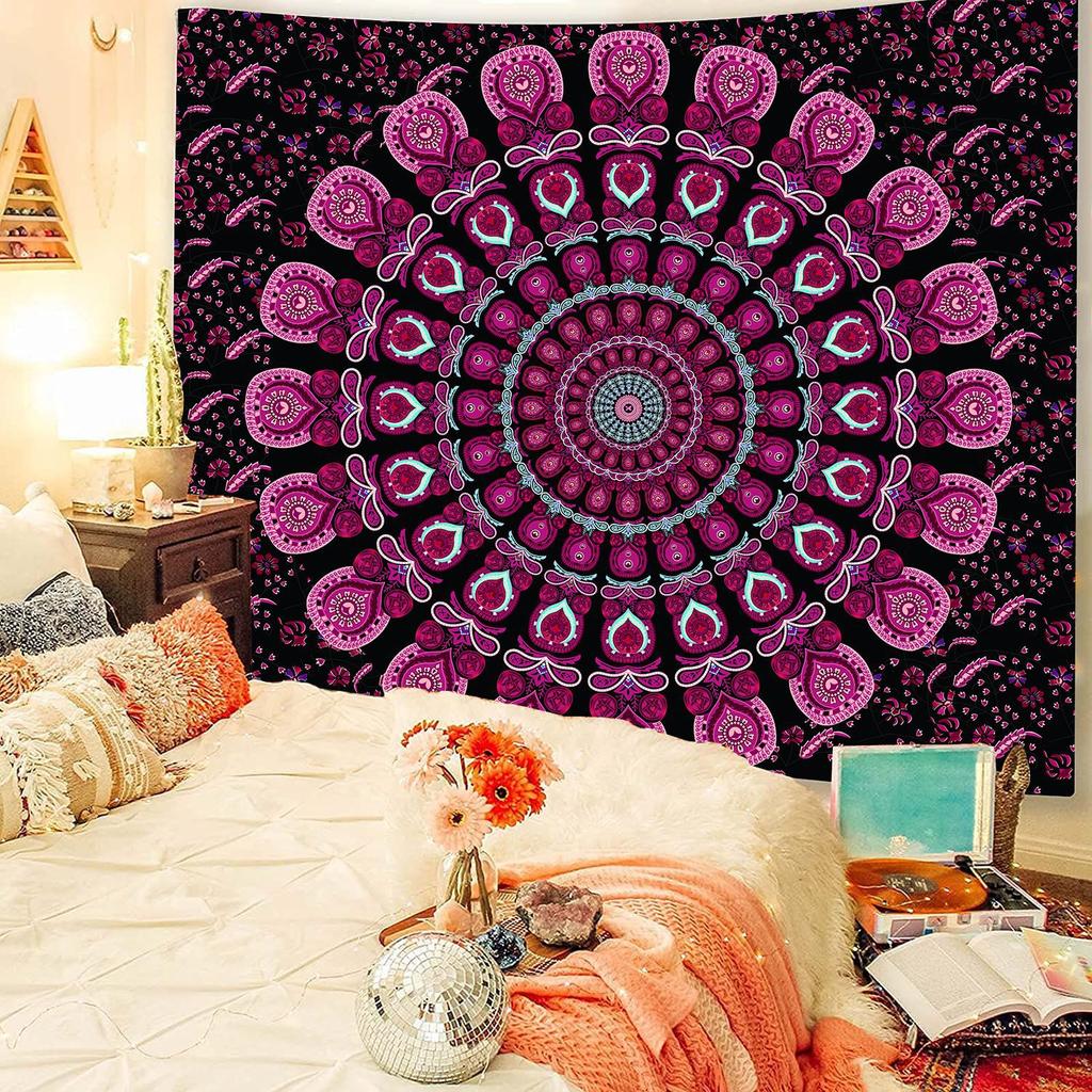 Hot Mandala Pattern Indian Tapestry Wall Hanging Decor Bohemian Elephant Beach Towel Polyester Thin Blanket Travel  Mat