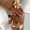 Ingemark 27 Stile Einzigartig Übertrieben Große Blume Seestern Mond Ringe Damen Punk Geometrisch Verstellbar Fingerring Grunge Schmuck