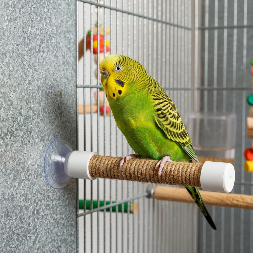 1/2/3Pcs Rope Pet Parrot Wood Fork Tree Branch Stand Rack Squirrel Bird Hamster Branch Perches Chew Bite Toys Stick with Suction