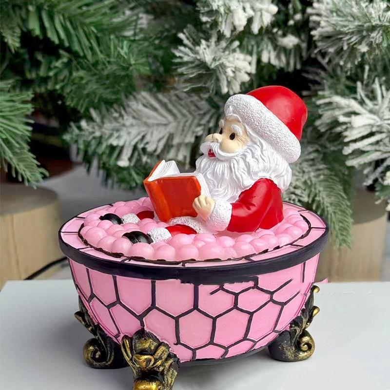 

Santa Section Reading Lamp Ornament Christmas Bubble Bathroom Light Figurine Christmas Desktop Ornament Festival Gift for Friend