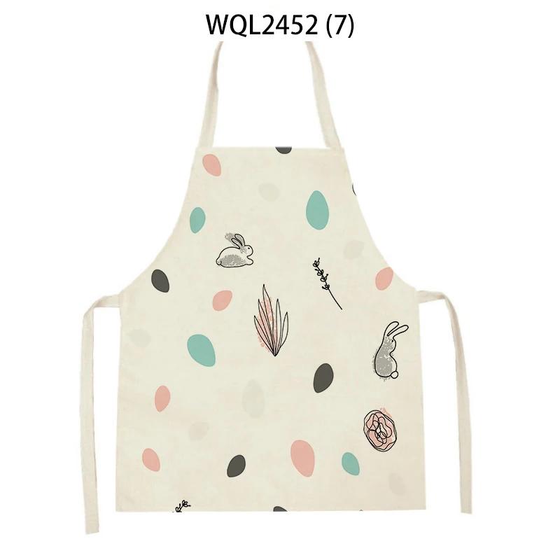 Animal Snail Rabbit Printing Apron Adult Kids Sleeveless Kitchen Apron Linen Cooking Baking Accessories Apron Cleaning Tool