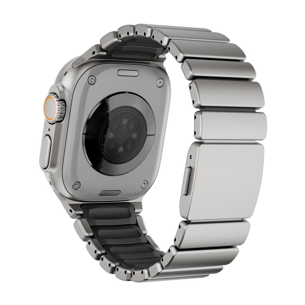 Titanium Band for Apple Watch Ultra 3 49mm Series 11 10 46mm 45 44mm Rubber Watchband Luxury Magnetic Strap for Iwatch 9 8 6 SE