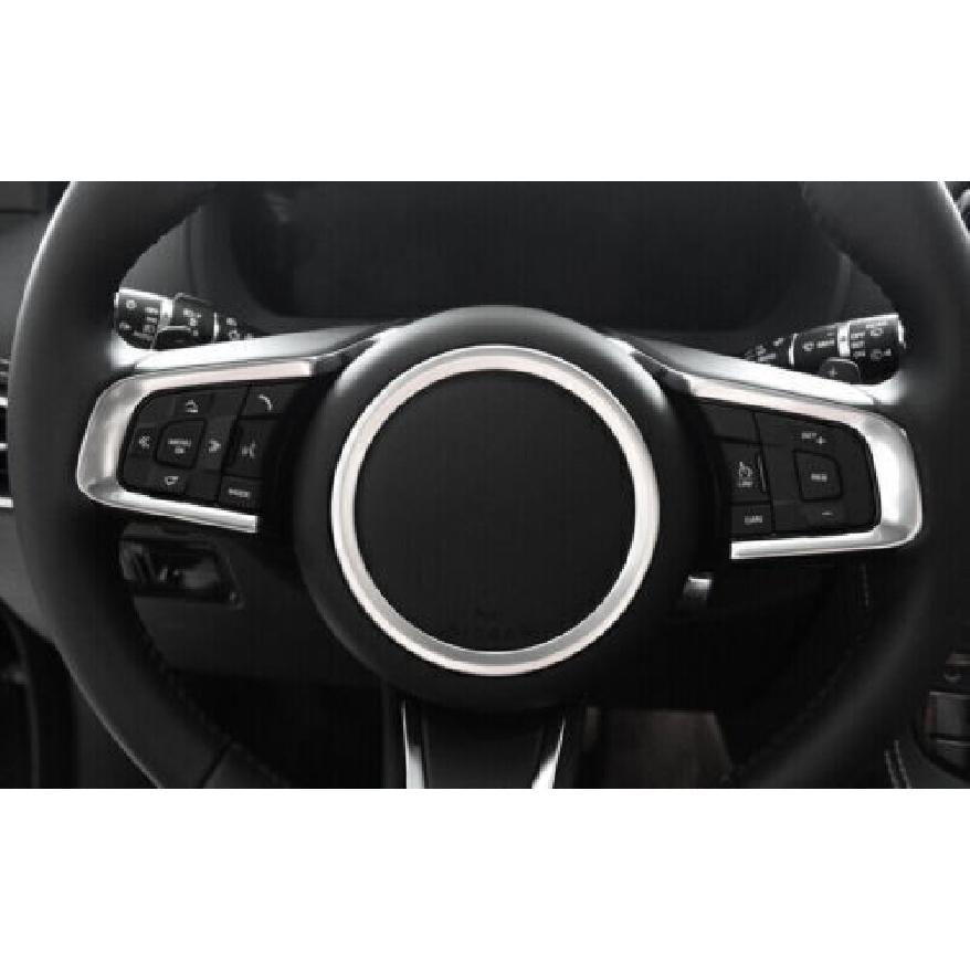 1PCS For Jaguar XE 2016-2019 Ring Trim Steering Wheel Horn Button Matte Silver