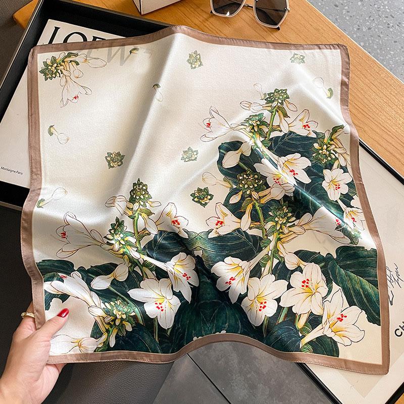 100% Silk Scarf Bandana Women Square Scarves Wrap Kerchief Mulberry Spring Fashion Luxury High Quality Headband Hijab Shawls