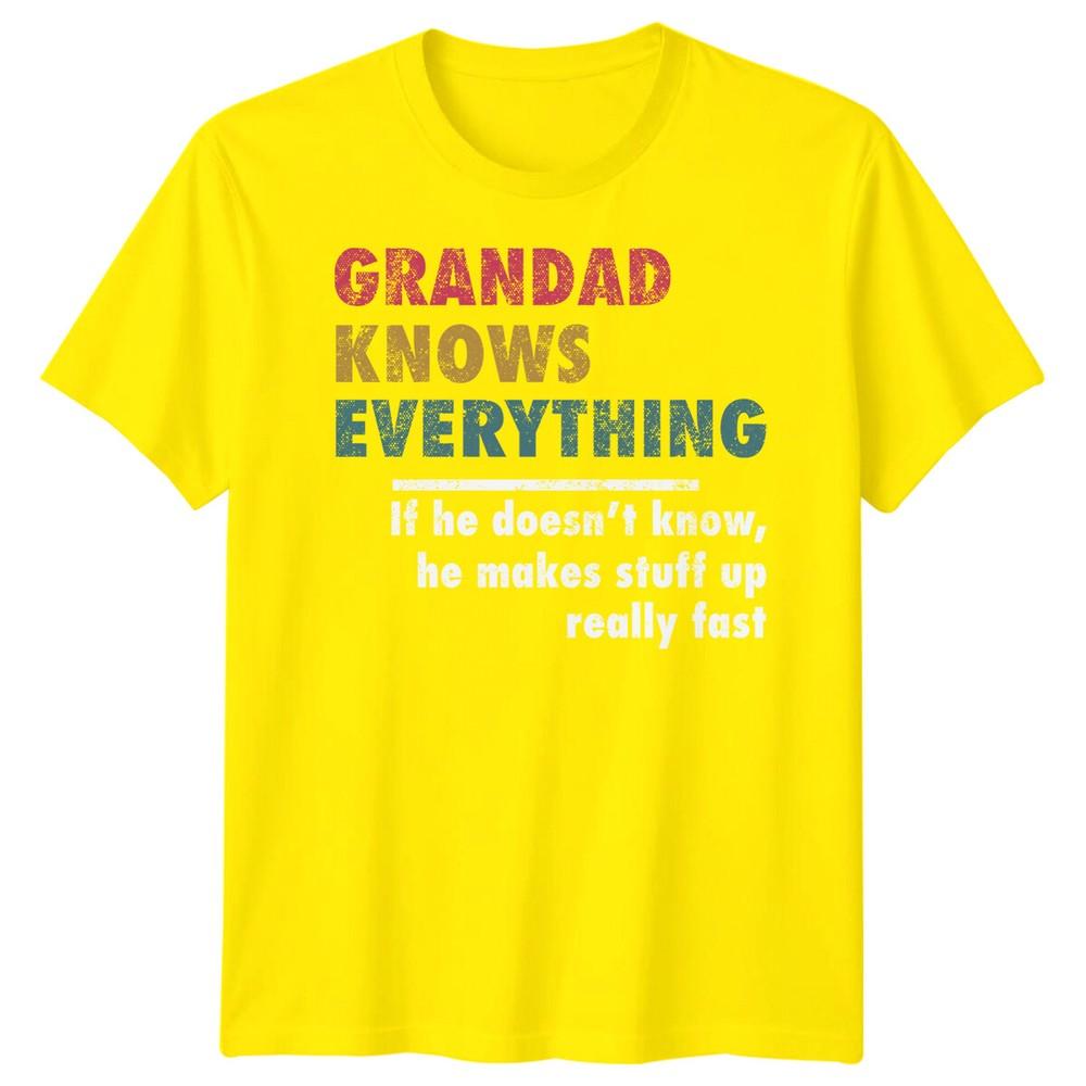 Unisex Grandad Knows Everything Funny Fathers Day Tshirt Tee Best Dad Ever Papafd