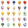 50Pcs Watercolor Hot Air Balloon Stickers – Waterproof Reusable Decals for Luggage, Laptop, Phone