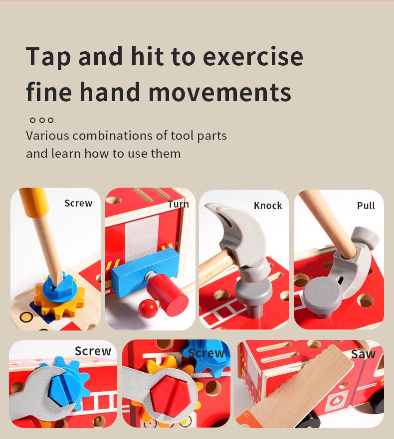 Kids' Educational Tool Cart & Car Assembly Set