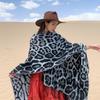 Women's Winter Scarf Leopard Print Poncho Autumn Winter Warm Shawl Soft Windproof Cape Pashmina Handkerchief design Female Scarf
