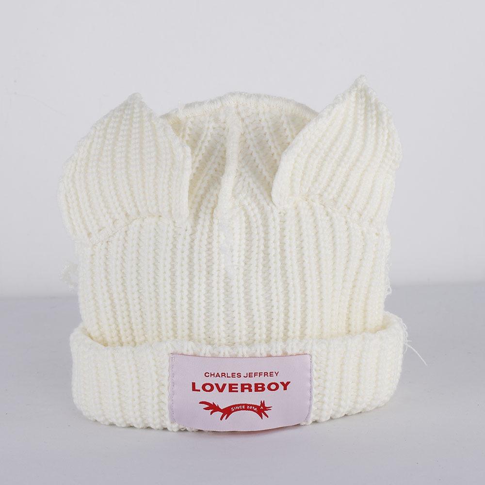Warm Loverboy Cat Ear Knit Hat Hooded Cap Ear Protection Hat Pig Ear Woolen Hat Autumn and Winter