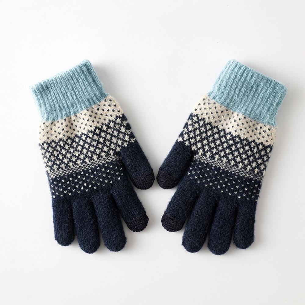 Windproof Winter Knitted Gloves Warm Wool Gloves Fashion Cycling Gloves for Men Women