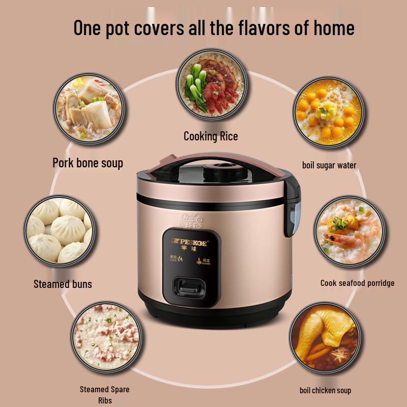 Kompaktowy garnek do gotowania ryżu i parowar 4L dla 2-3 osób - Idealny do akademików