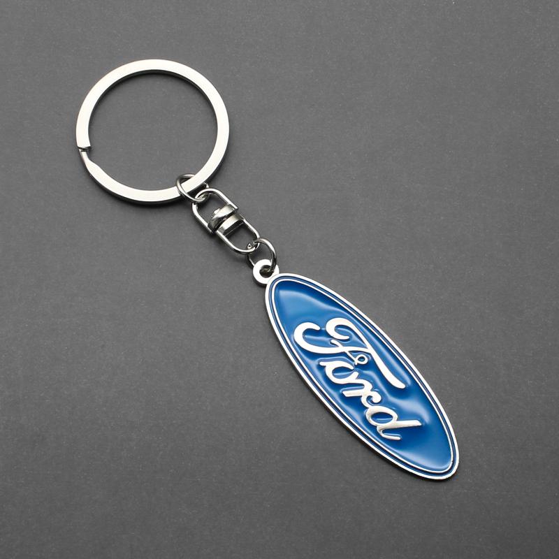AAAMP1 3D Metal/Leather Car Keychain Badge Emblem Key Chain Rings For Ford Transit Fiesta Focus Mondeo Kuga Ranger Mustang Accessories