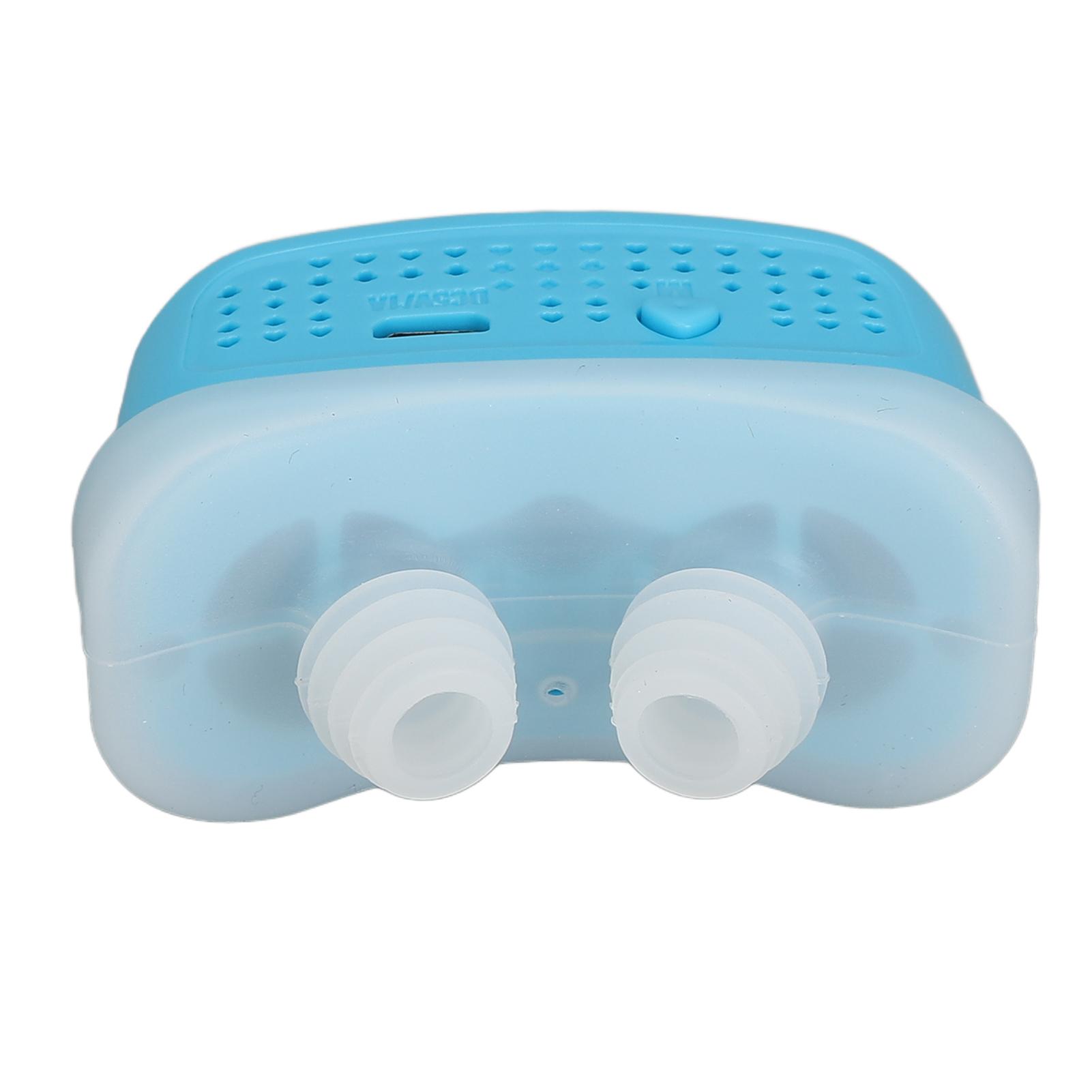 Электрическое устройство против храпа Улучшение дыхания Повышение качества сна Регулируемая скорость ветра Решение проблемы храпа Синий