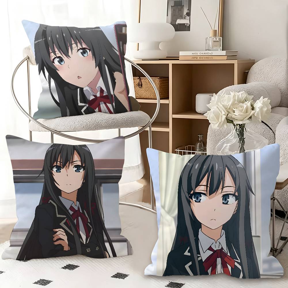 1pc Yukino Yukinoshita Anime Characters Pillow Case Fashion Square Pillowcase Bedroom Sofa Room Ins Decoration Leisure