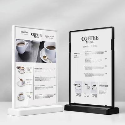 Plastic Menu Display Stand Anti Drop Vertical Table Card Type Name Card  for Restaurants Home Room