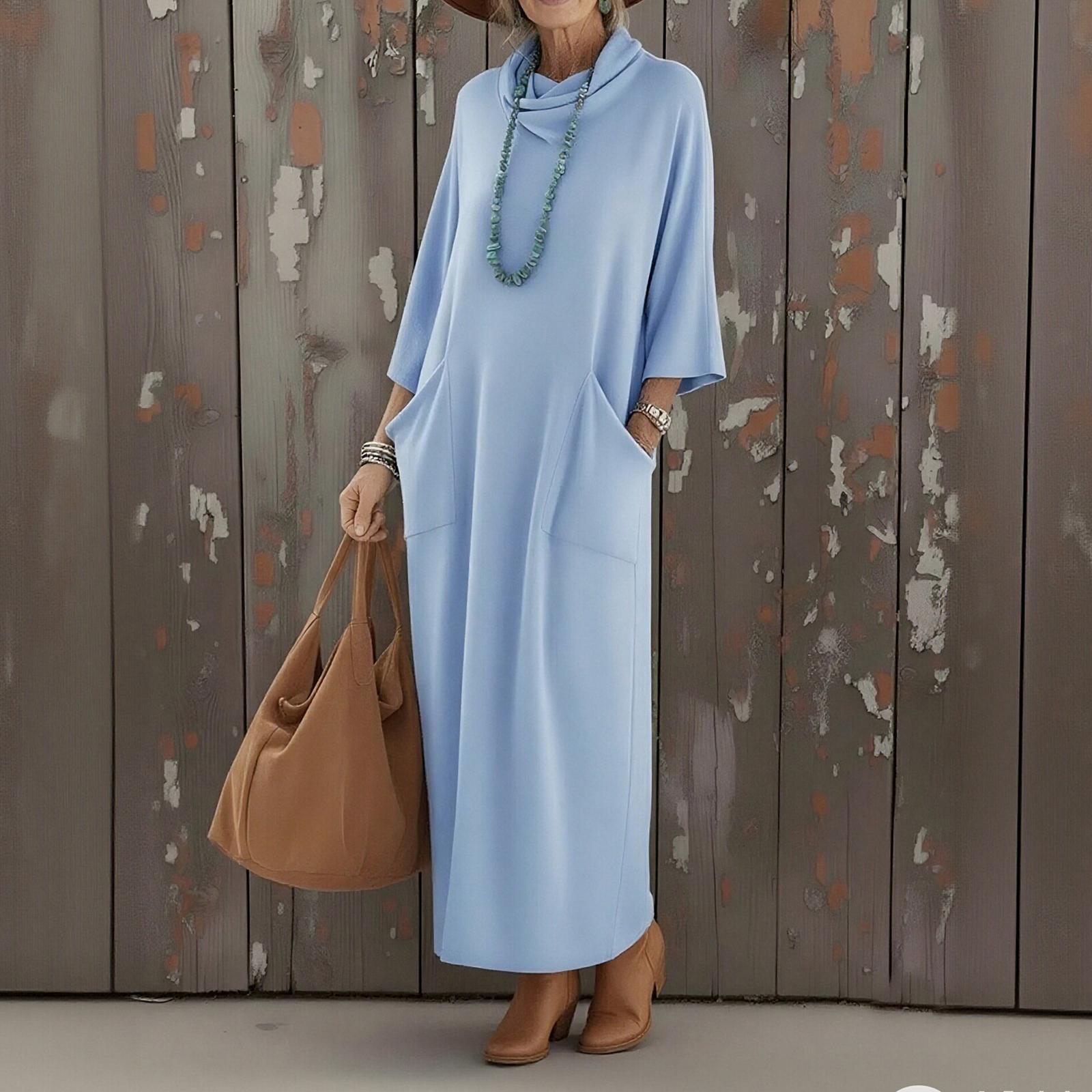 

Womens fashionable and casual solid-color dress XL