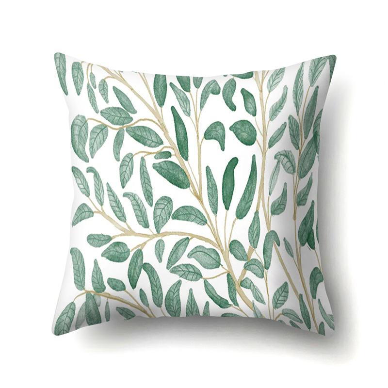 Polyester Pillowcase Nordic Plant Ins Style Flower Print Peach Leather Velvet Pillowcase
