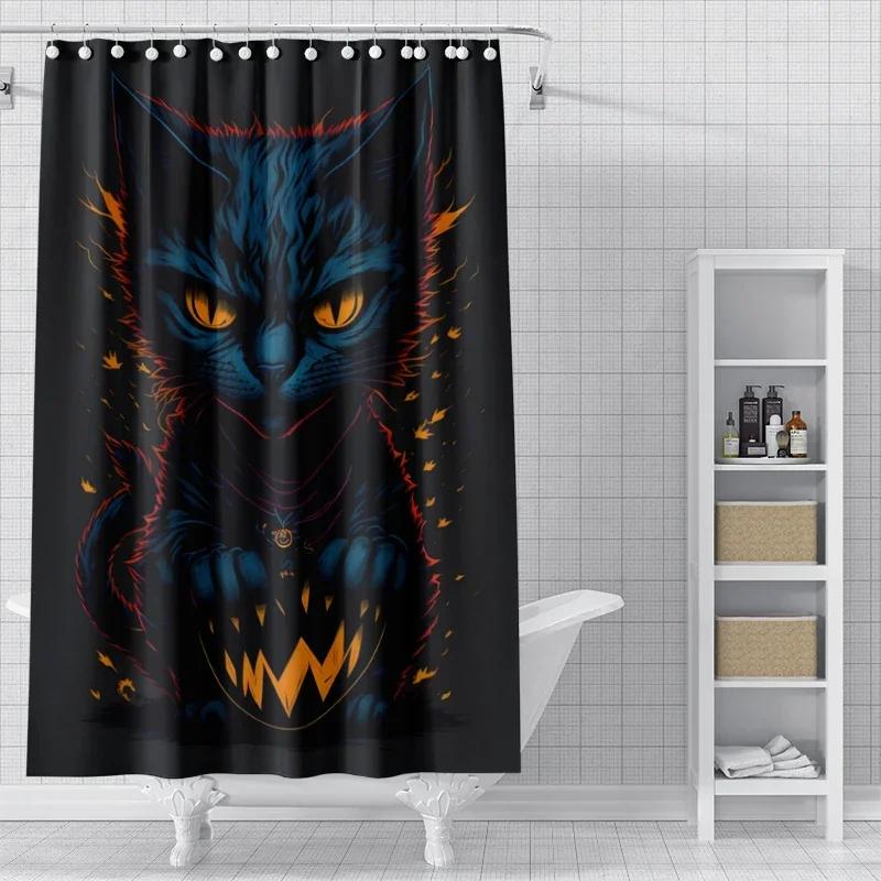 Home shower curtains for bathroom waterproof fabric Modern Nordic style Living Room curtain Halloween Autumn Pumpkin decoration