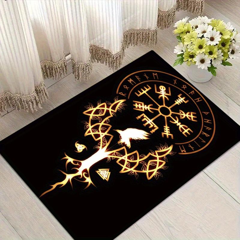 1pc Viking Totem Print, Design Indoor Area Rug - Soft, Anti-Slip, and Durable Gaming Room Decor for Bedroom, Living Room