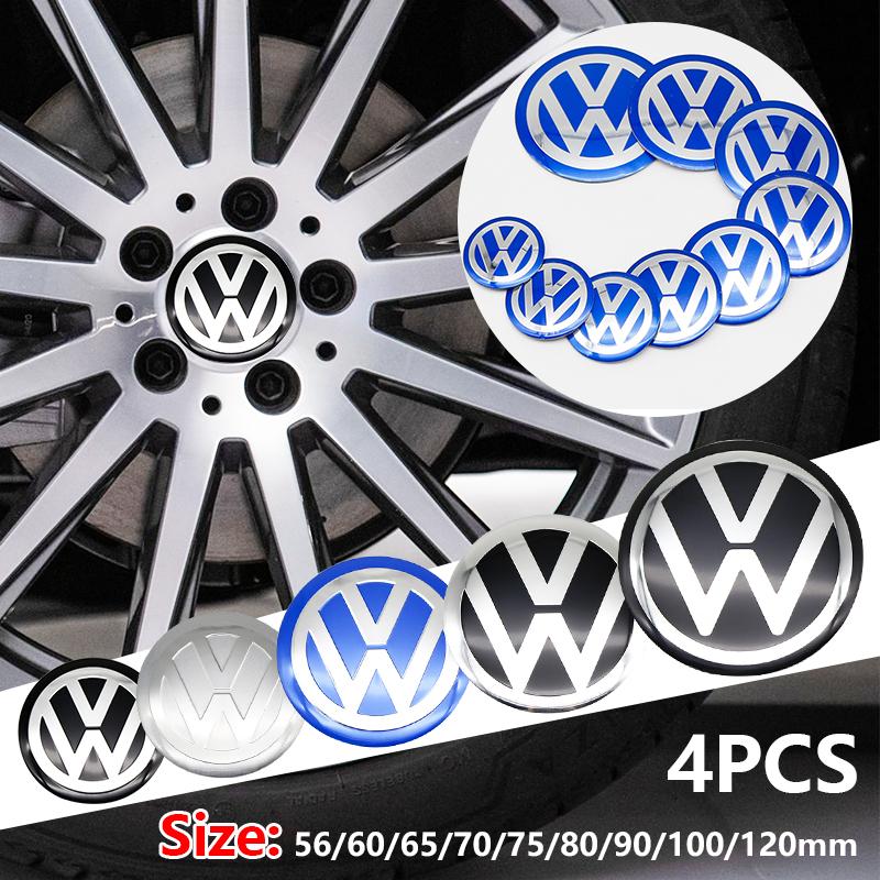 2026 Hot For VOLKSWAGEN VW 4Pcs 56/60/65/70/75/80/90/100/120mm 3D Car Wheel Stickers Center Hub Cap Emblem Badge Decal For VW GT