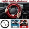 Cubierta de Volante Calefactable de 12V Cálida en Invierno Ajuste Universal Protector Exterior para Coches Camionetas Furgonetas Accesorios para Coche