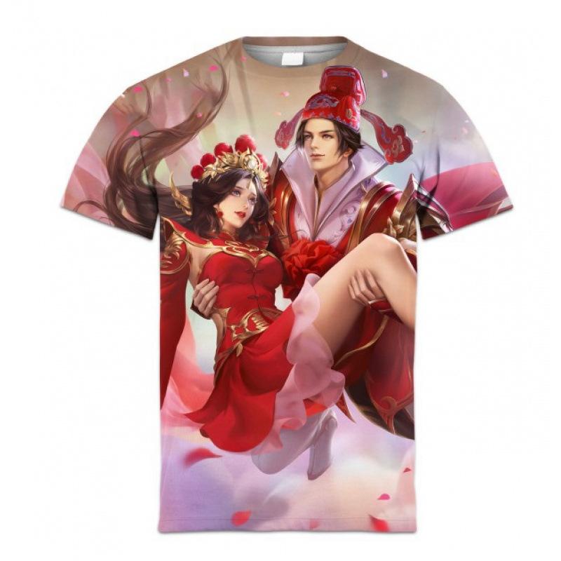 Summer King of Glory Game Clothes Men's Short Sleeved T-shirt for Middle School Students 3D Digital Printed T-shirts Top