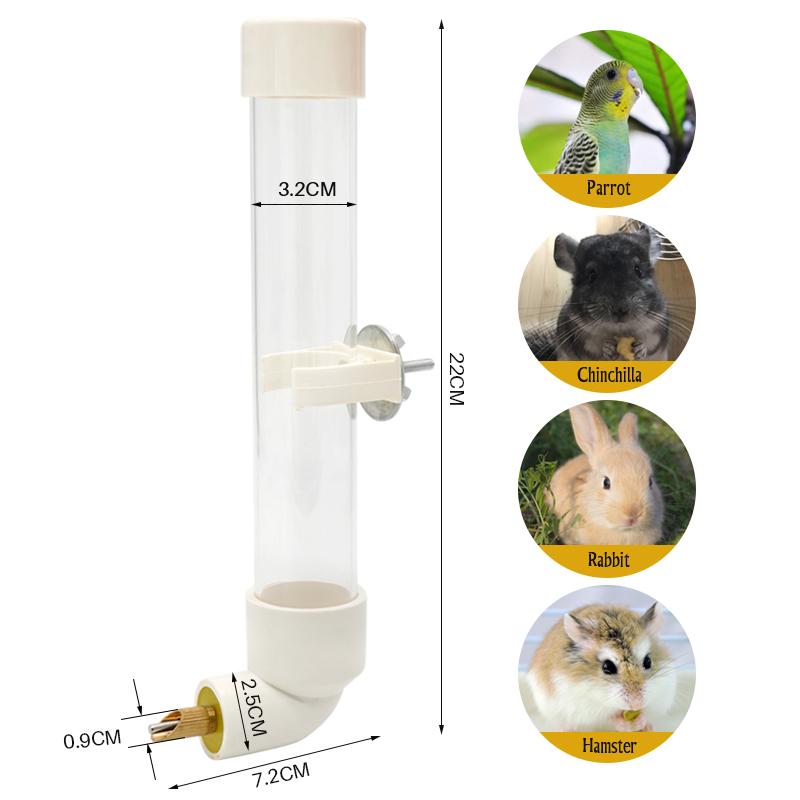 

Parrot Drinking Kettle Large Automatic Water Feeder Pet Chinchilla Rabbit Water Cup Outdoor Cage Chickens Bird Drinker белый