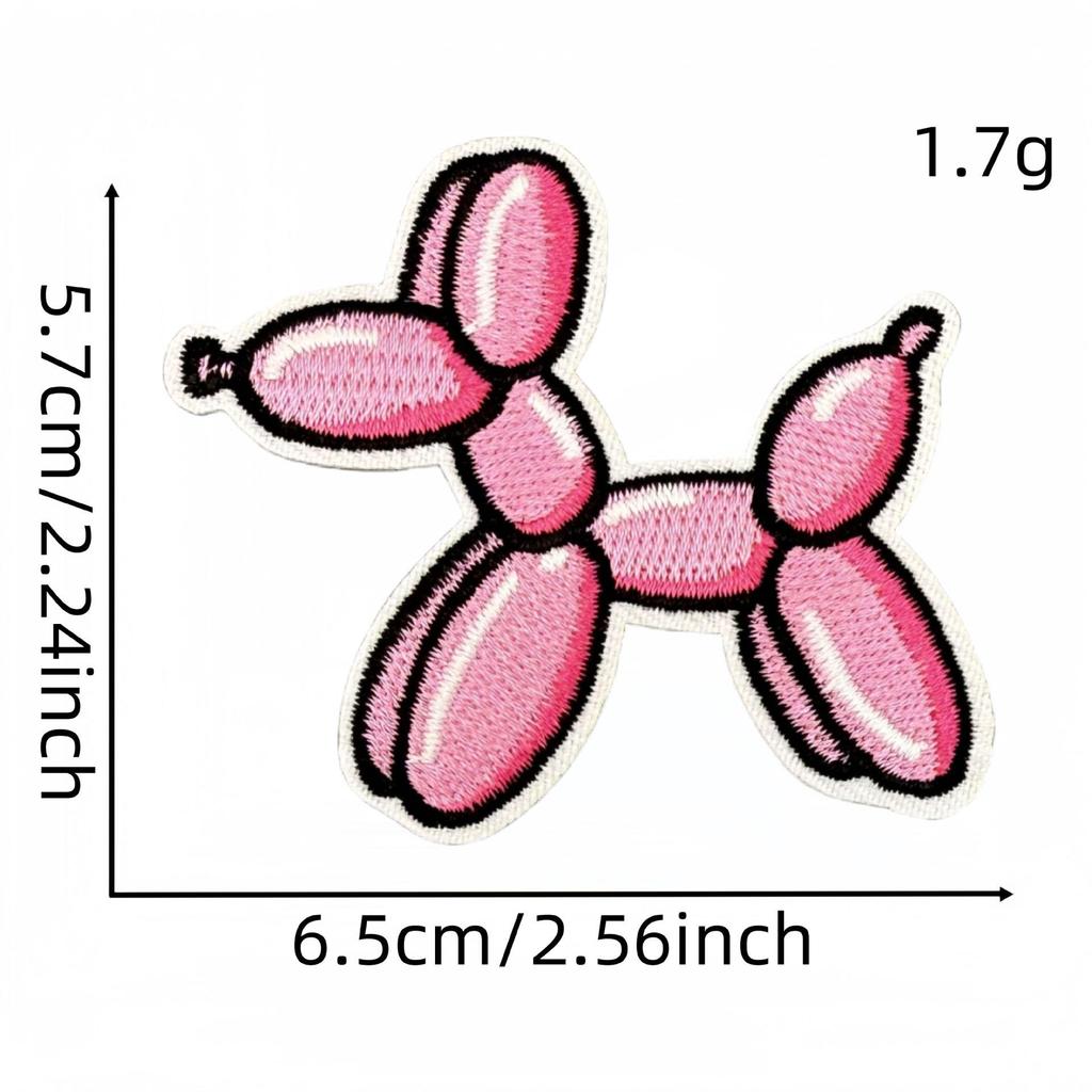 Cartoon Pink Series Embroidered Patch Bowknot Flower Applique Clothing Accessories with Hot Melt Adhesive 