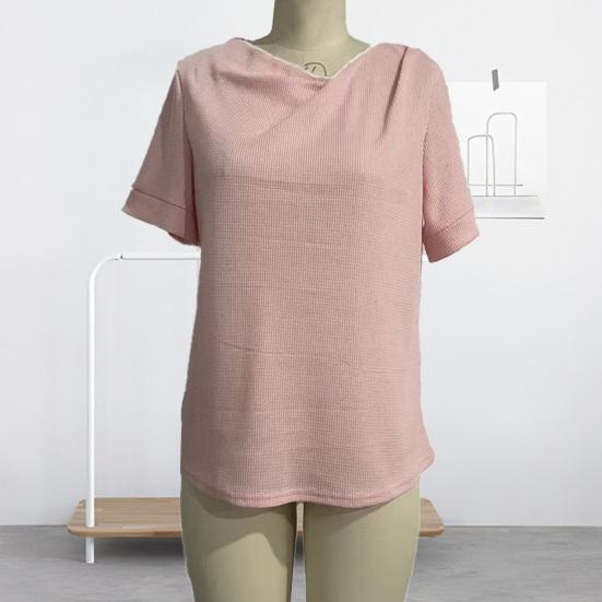 Damen Oberteile Slim Fit Kurzarm Überkreuz V-Ausschnitt Pullover Oberteile Einfarbige Weicher Stoff Sommer Shirt Täglich