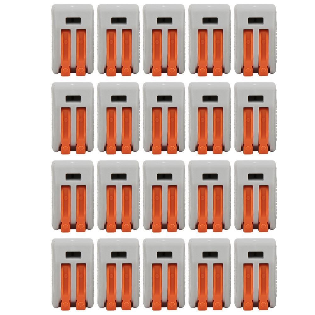 

20 Pcs PCT212 Connector Spring Terminal Block 2 Way Cable Connector