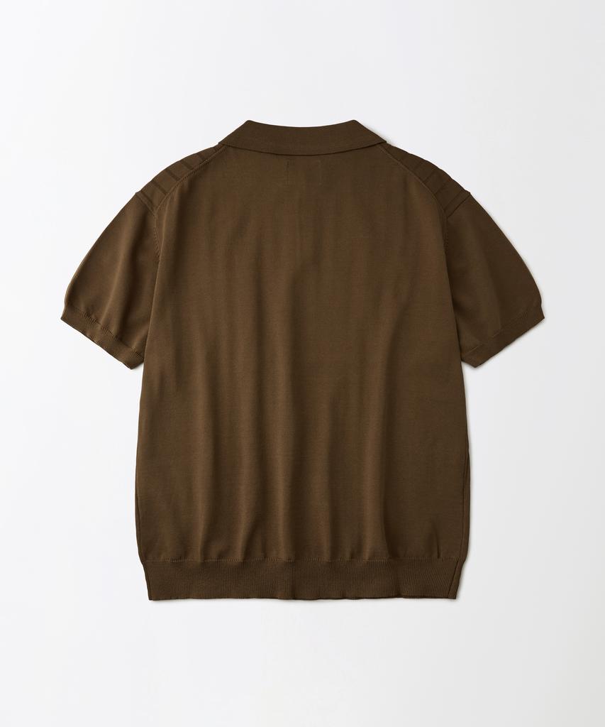 OUTSTANDING Hs Stripe Knit Collar Shirt_Brown