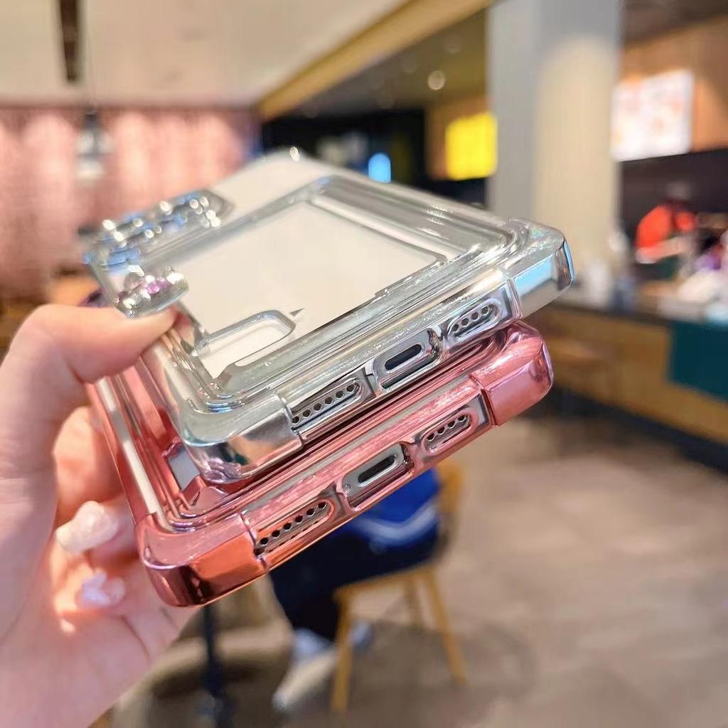 New Electroplated Card Insert Phone Case for iPhone 11/12/13/14/15