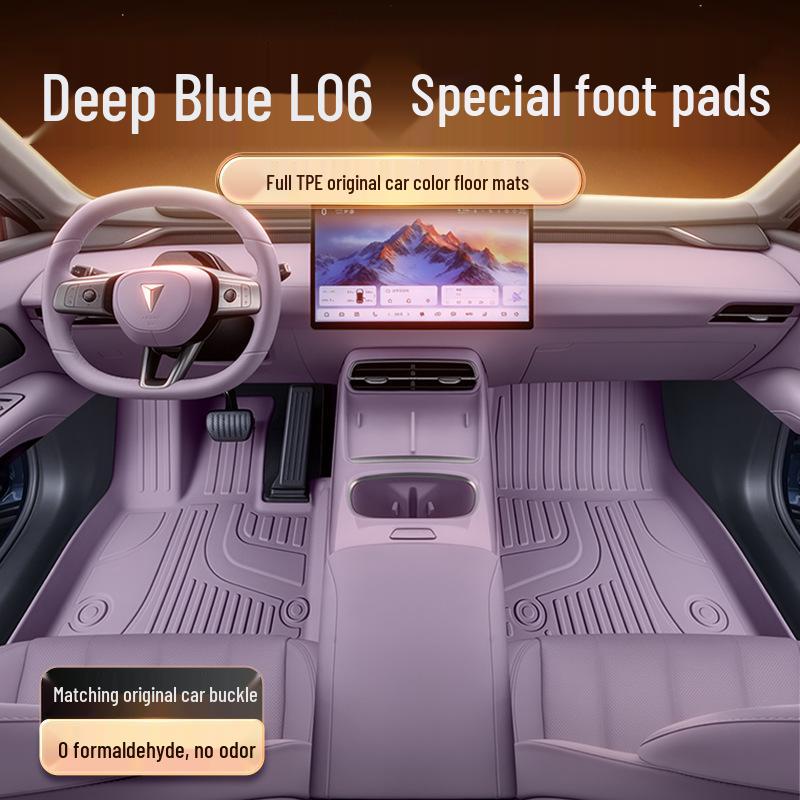 Dark Blue TPE Floor Mats for L06 - 2026 Car Interior Accessories