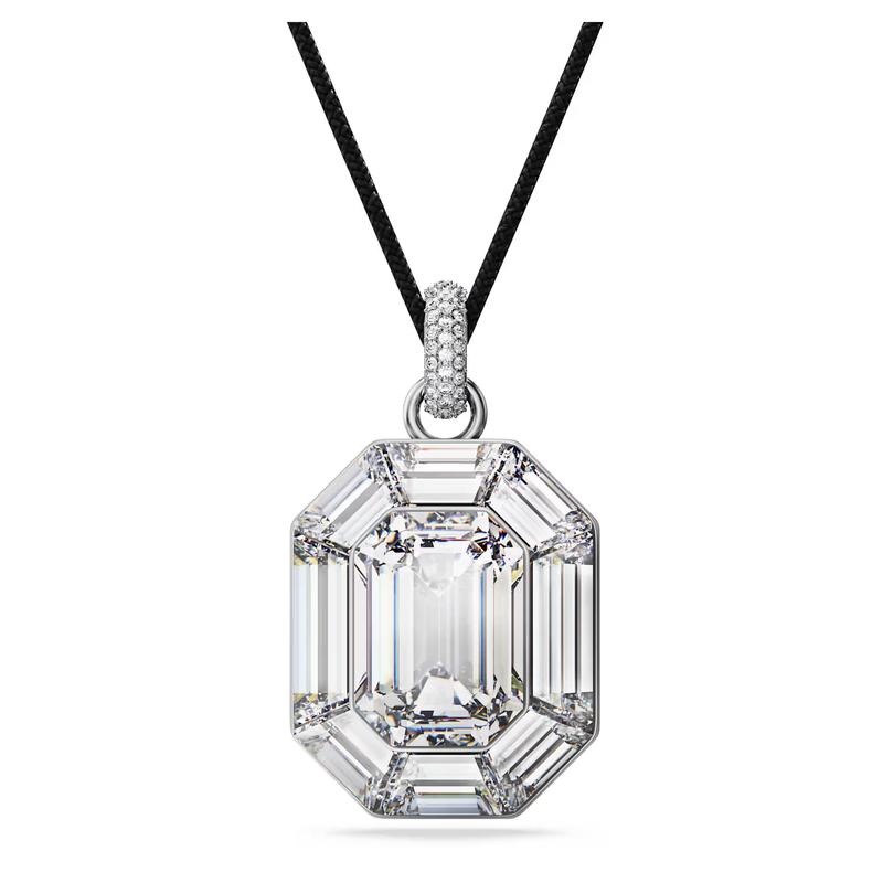 Swarovski Lucent Crystal Pendant Aluminum Necklace Women s Black 5698526 чёрный