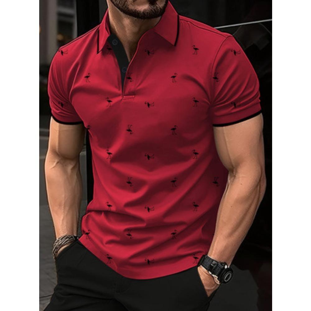 New Men's Collared Polo Shirt with Print – a Stylish, Distinctive Printed Streetwear Top