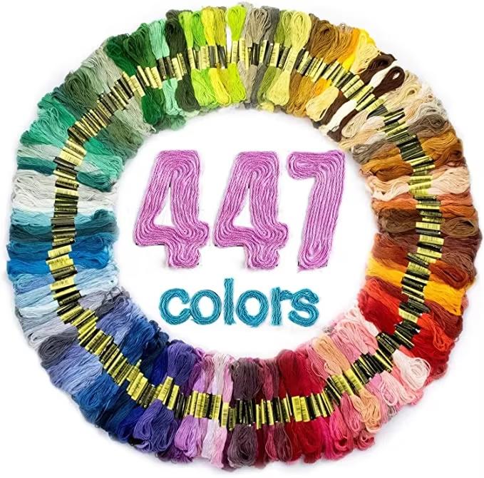 447 Colors Embroidery Floss Cross Stitch Thread 8 meter белый