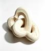 Interlocking Heart-Loop Ornament Sculptural Beech Wood Heart Minimalist