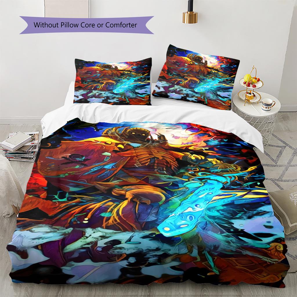 Juego de Ropa de Cama con Estampado de Dibujos Animados Colcha Funda de Colcha Funda de Almohada Decoración del Hogar Regalo de Cumpleaños (1 * funda nórdica + 2 * fundas de almohada, sin núcleo)