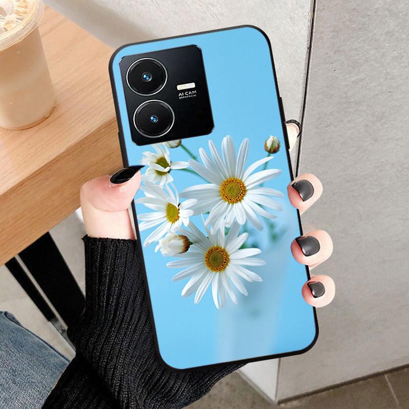 For Vivo Y22 4G Case Wolf Cat Soft Silicone Shockproof Phone Cover For Vivo V2207 V2206 Y22s Y 22 Y 22S Cases 2022 Black Bumper