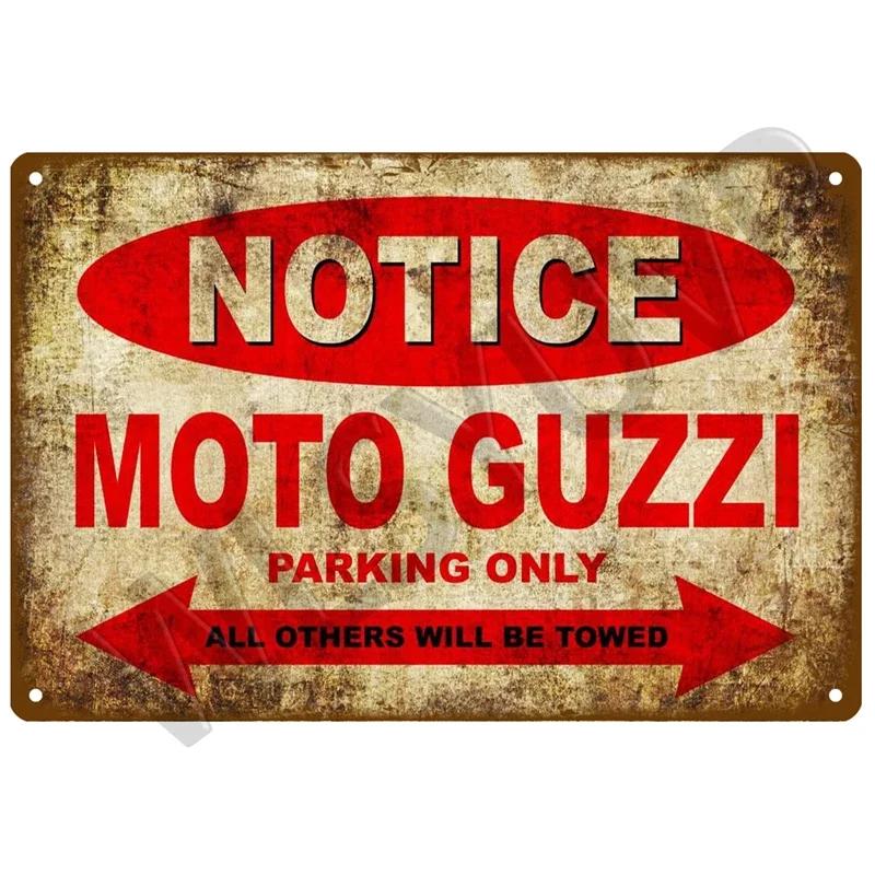 Moto Guzzi Gammal Man Plakett Metall Vintage Tennskylt Shabby Chic Dekor Metallskyltar Vintage Barinredning Metallaffisch Metallplatta
