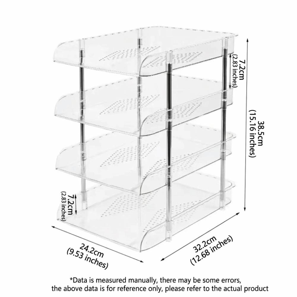 Large Capacity Desktop File Organizer Transparent Paper Holder Modular Storage Rack  Home