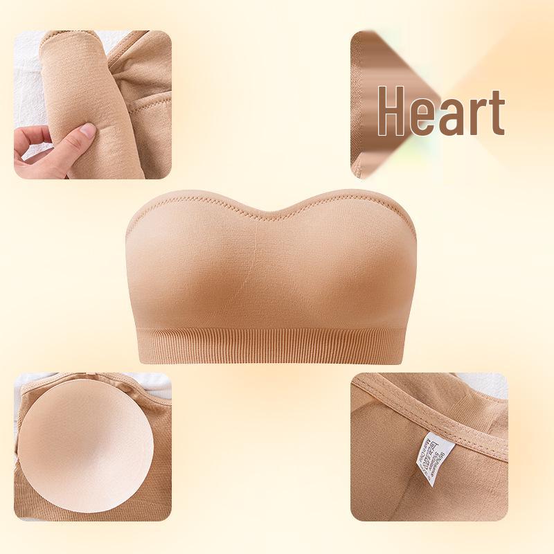 Plus Size Non-Slip Silicone Off-Shoulder Strapless Bandeau Bra