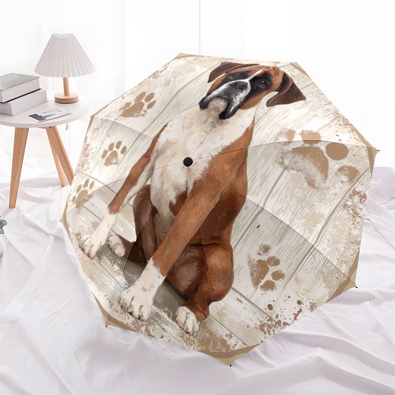 Perro con patrón de Hueso, paraguas de plegado automático, diseño portátil y plegable, 8 varillas, un regalo de Navidad o cumpleaños.