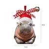 Gifts Acrylic Little Hippo Decoration Crafts Portable Christmas Tree Decoration Hippo Pendant