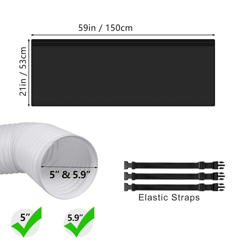 Air Conditioner Hose Cover Wrap Portable AC Hose Insulation Sleeve Foldable Washable Duct Vent Accessories with Adjustable Strap
