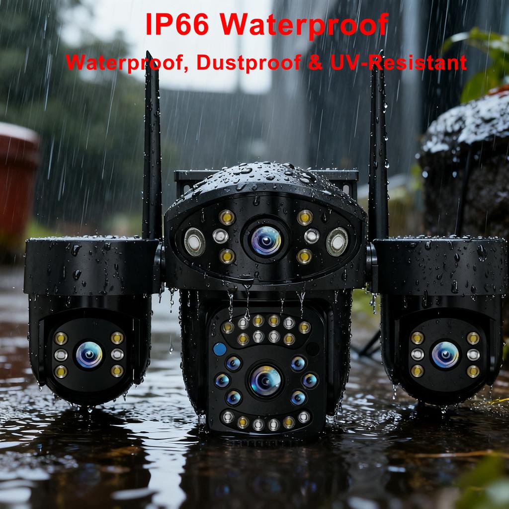 YOOSEE Ai APP WIFI Security Camera Three Lens HD 15MP Outdoor 360° PTZ CCTV Ai Motion Detection Tracking Two Way Intercom Night Vision